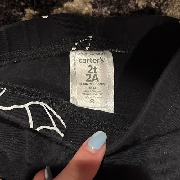 2T Halloween toddler set long sleeve orange and white stripes with bat pants - Picture 8 of 9